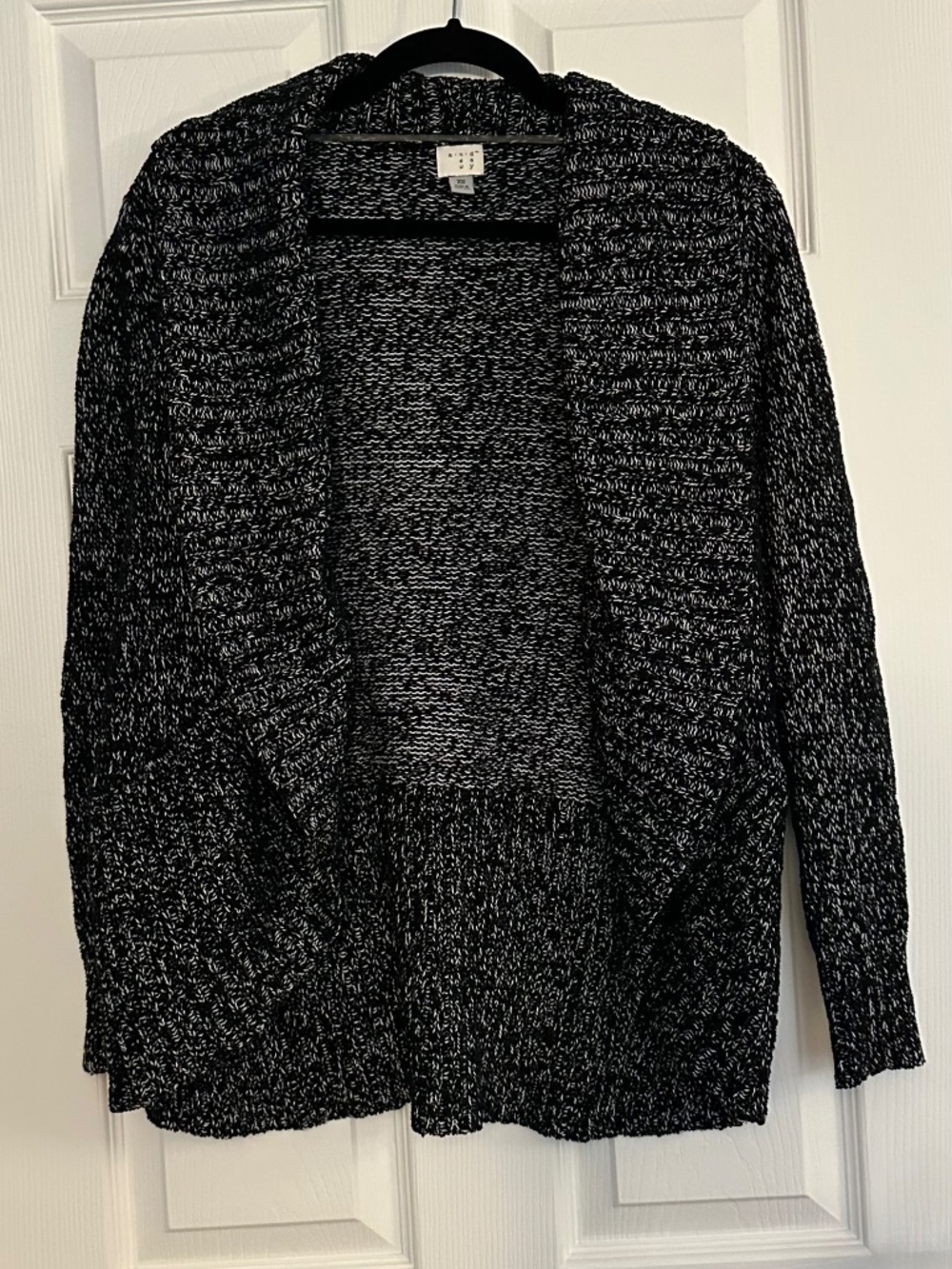Andeawy Women's Long Sleeve Open Sweater Cardigan Black & White Size XS